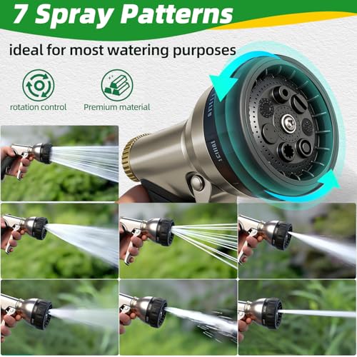 ARXIVE Metal Garden Hose Nozzle, Heavy Duty High Pressure Hand Sprayer