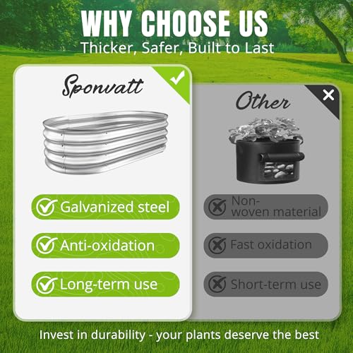 1Pcs Galvanized Raised Garden Bed 4x2x1 FT Metal Planter Box Silver - color: Silver, size: 4x2x1FT