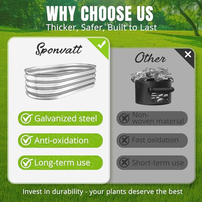 1Pcs Galvanized Raised Garden Bed 4x2x1 FT Metal Planter Box Silver - color: Silver, size: 4x2x1FT