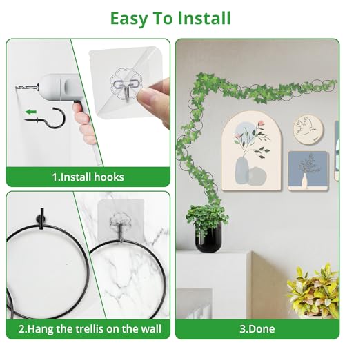 24 Pcs Chain Trellis for Climbing Plants, Metal Plant Trellis - color: 24 Pcs - Circle - 120 Inch Long