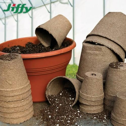 Jiffy Biodegradable Peat Pots for Seedlings, 3 Inch, 22 Pack - color: Brown, size: Small