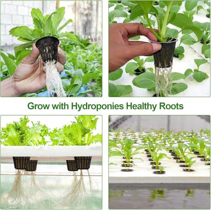 100PCS 2 inch Net Cups Pots, with 20 Plant Labels for Hydroponics Aquaponics Planter Indoor Outdoor Growing Baskets Slotted Mesh