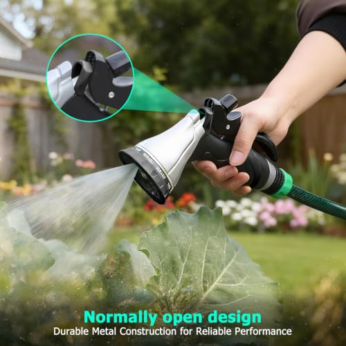 QUOBAS Metal Garden Hose Nozzle, Heavy Duty Water Hose Sprayer, Leak Proof - color: Black
