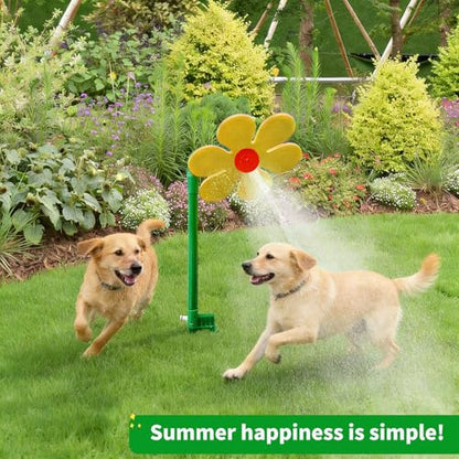 Crazy Daisy Sprinkler Funny Rotating Flower Sprinkler for Dogs - color: Yellow