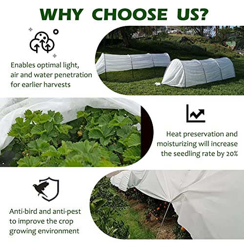 Plant Freeze Protection Cover, 5x60 FT Floating Row Cover - size: 5x60ft