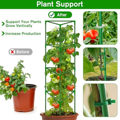 4 Pack Tomato Cages for Garden, Tomato Cage Trellis, Garden Cage Heavy Duty - color: 4 Pack