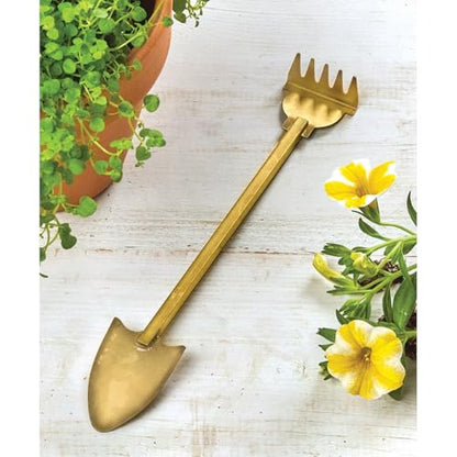 Bits and Pieces Mini Garden Tools, Solid Brass - Gardener Gifts