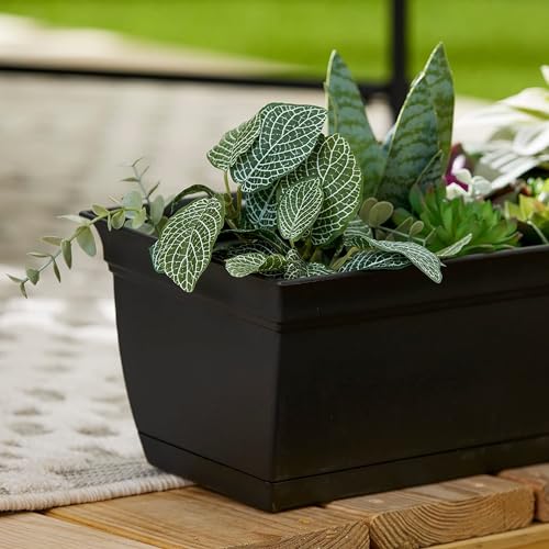 The HC Companies 30" Eclipse Plastic Window Box 7.76"x29.98"x6.57" Plastic Eclipse in Warm Gray Color - color: Warm Gray, size: 30"