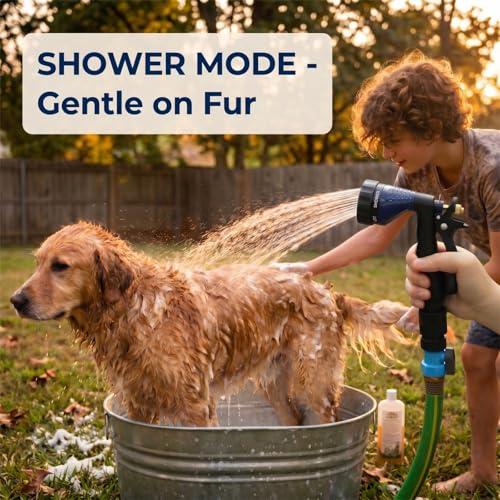 GREEN MOUNT Water Hose Nozzle 2-Pack, Zinc Alloy Garden Spray Nozzle with Adjustable Spray Patterns, Leakproof Rustproof Trigger Lock for Outdoor Cleaning & Car Wash, Silver& Blue - color: Blue & Silver