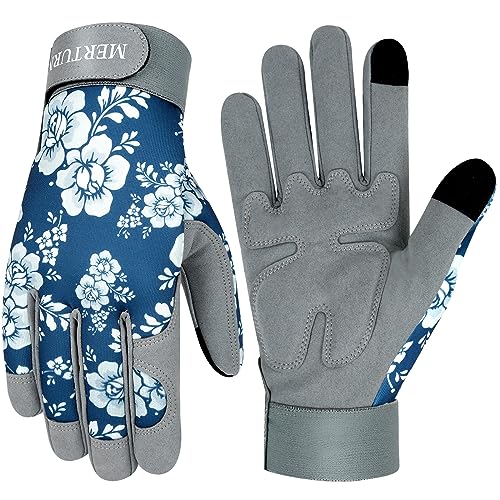 Gardening Gloves for Women Tough Leather Thorn Proof Gardening Gloves Work Gloves for Women - color: Colord