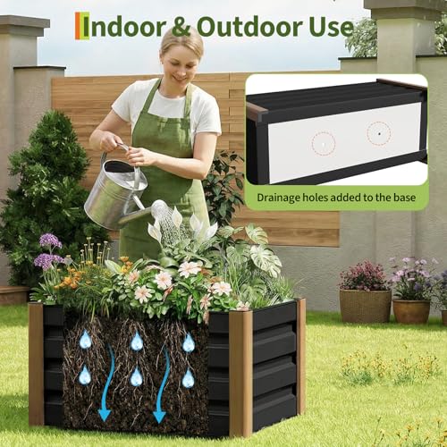 GarveeTech 24"x16"x18" Raised Garden Bed, Alloy Planter Bed