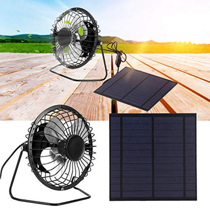 TOPINCN Solar Powered Fan 5W USB Dual Power Quiet Portable