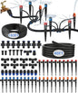40FT Main tube1/2 Drip Irrigation System Kit with 40 Adjustable Nozzles - size: Drip 40 Nozzles+237FT All Quick-connect