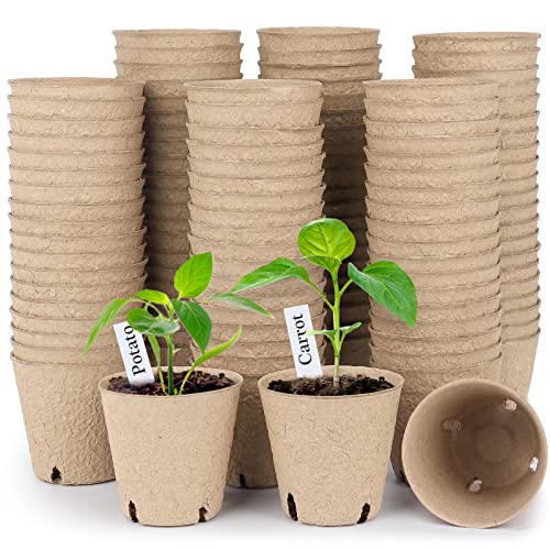homenote 120 Pcs 3.15 Inch Peat Pots,Nursery Plant Pots,Seed Starting Pots - size: 3.15 Inch