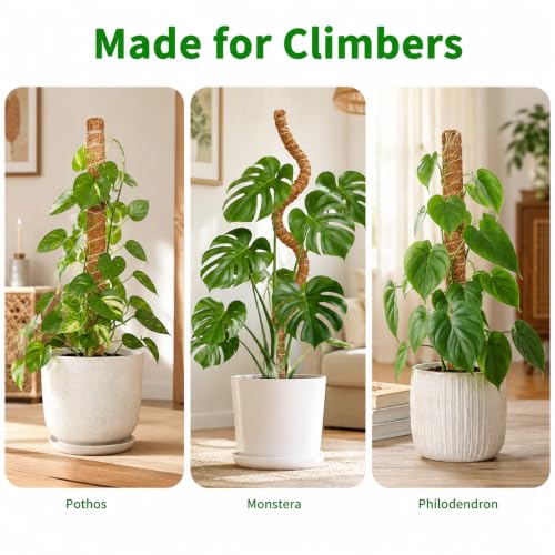2 Pack 28'' Moss Pole for Monstera, Bendable Coco Coir Plant Support Stakes - size: 2 Pack ( 28-Inch)