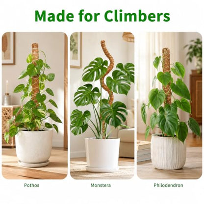 2 Pack 28'' Moss Pole for Monstera, Bendable Coco Coir Plant Support Stakes - size: 2 Pack ( 28-Inch)