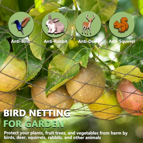 Bird Netting 15x15 FT,1/2" Mesh Heavy Duty Garden Netting - size: 15' x 15'