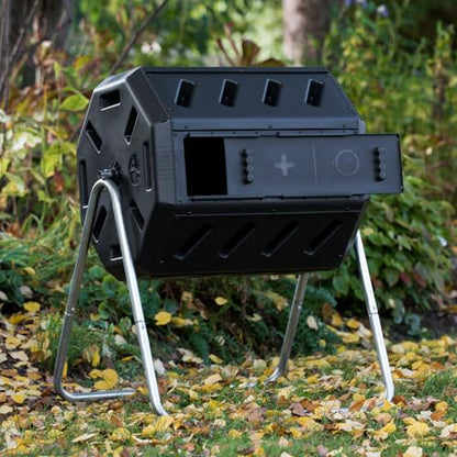 FCMP Outdoor IM4000 Dual Chamber Tumbling Composter (37 Gallon) - size: 37 gallon