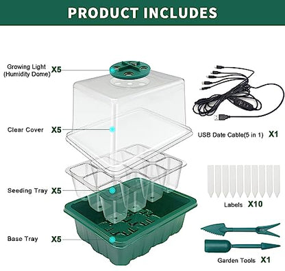 Idealife Seed Starter Tray, Seed Propagation Station with Grow Light,5 Pack - size: 5 Packs