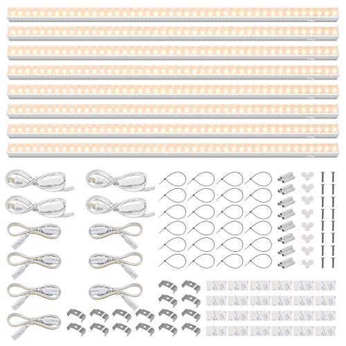 Barrina T5 Grow Lights for Plant Shelf, Yellow 4FT, 8 Packs, White Cover - color: Yellow, size: 4ft-white Cover