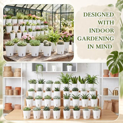 Ziliny 20 Pcs 4.92 Inch Self Watering Planters with Water Indicator - size: 4.92 Inch