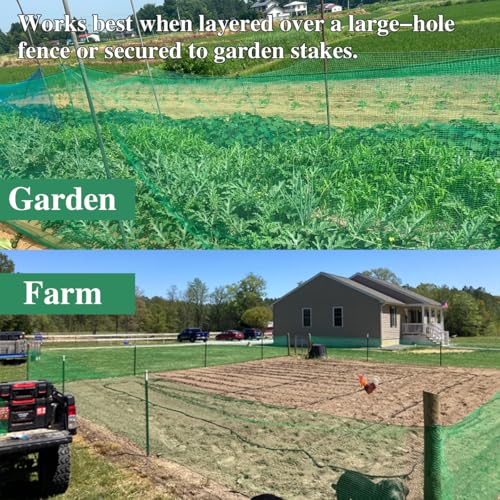 Garden Fence 4 x 30 FT,0.4" Mesh Plastic Fencing,50PCS Zip Ties - size: 4ftx30ft