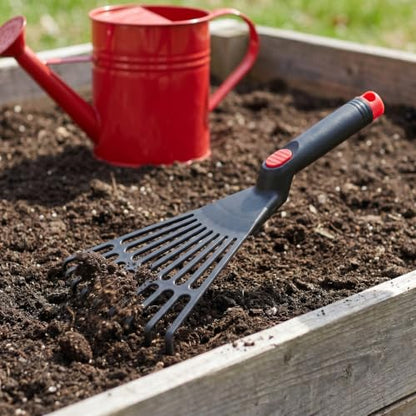 GANAZONO 2PCS Plastic Garden Pitchfork Rakes Leaf Grabber Claws Lawn Leaf Rake Practical Garden s Loosening Soil s Handheld Thatch Black