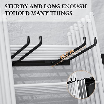MOOMSINE Folding Chair Storage Rack for Garage, 2-Pack Heavy Duty Wall Mount Garden Tool Organizer, Utility Hooks for Lawn, Beach & Camping Chairs, Max Load 240 lbs - size: 16.5 Inch（2 Pack）