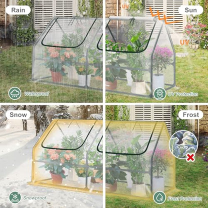 Aoodor 6 x 3 x 3 ft Mini Greenhouse - color: Transparent, size: 6 x 3 x 3 ft