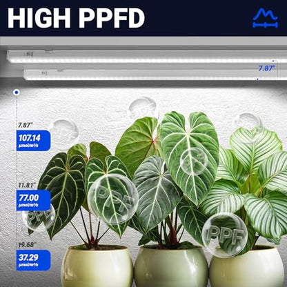 Barrina T5 Grow Light, 5000K White Full Spectrum LED Grow Light 2ft, 8 Pack - color: White, size: 2ft-white Cover