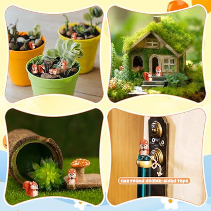 Threehoney 50 Pcs Mini Resin Animal, Miniature Figurines Bulk, Squirrel - style: Squirrel Style