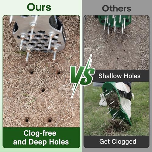 Fully Assembled Aerator Shoes with 2.2" Bend-Resistant Spikes for Clay Soil
