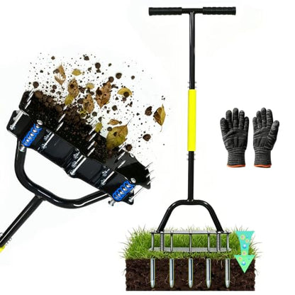 Manual Aerator Lawn Tool with 17 Spikes
