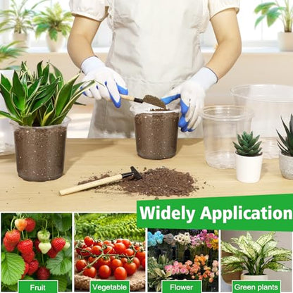 8 Inch Large Clear Nursery Pots with Drainage, 10 Pack Plastic Pots for Plants, Ideal Seedling Pots and Plant Pots for Vegetables, Orchids, Aloe, Indoor Outdoor Use (8 inch-10 Pack) - size: 8 inch