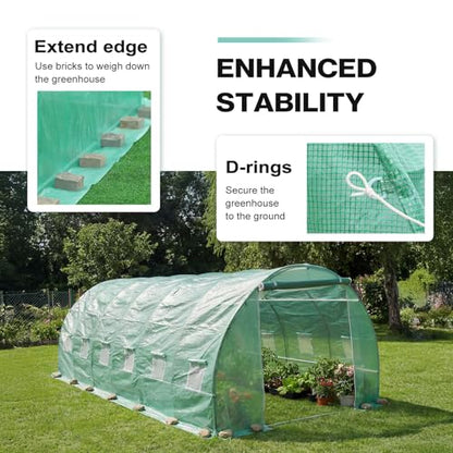 BPS Greenhouse Replacement Cover 20' x 10' x 7', Tunnel Greenhouse Cover - size: 20'x10'