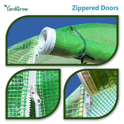 YardGrow Greenhouse Replacement Cover Larger Walk in Outdoor Plant Gardening Greenhouse (Frame Does NOT Included) (Green, 16'x7'x7') - color: Green, 16'x7'x7'