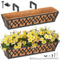 2-Pack 24IN Window Box Railing Hanging Planter Coco Liner Basket, S3 - color: 2pcs - 24in Style 1