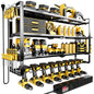 Large Power Tool Organizer Wall Mount With Charging Station,Extra Tall - color: 32-INCH BLACK