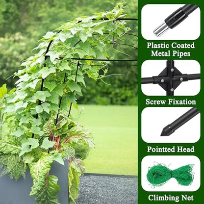 AlisisFores Garden Arch Trellis, 7.2 ft Height, Black - size: 7.2'