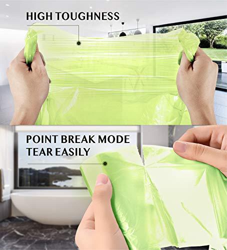 FORID 2.6 Gallon Compostable Garbage Bags, 150 Count, 5 Rolls – Green, Small, Durable, Thick, Unscented Trash Bags, 10 Liter - For Kitchen, Bathroom, Home, Office - style: 2.6 Gal (150 Count)