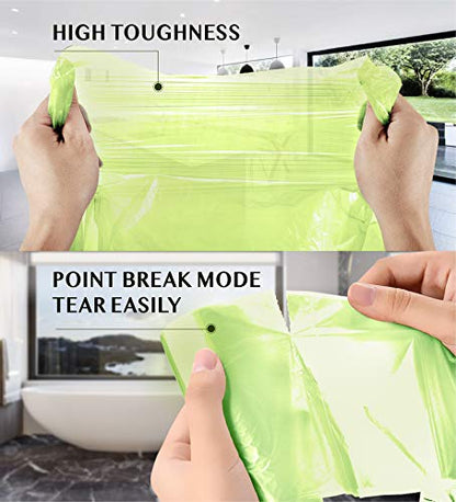 FORID 2.6 Gallon Compostable Garbage Bags, 150 Count, 5 Rolls – Green, Small, Durable, Thick, Unscented Trash Bags, 10 Liter - For Kitchen, Bathroom, Home, Office - style: 2.6 Gal (150 Count)