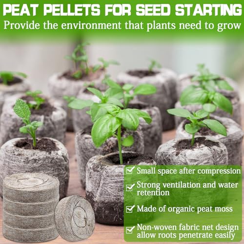 ZeeDix Peat Pellets for Seed Starting, 100 Pcs 30mm Seed Starter Soil Pods - size: 30mm