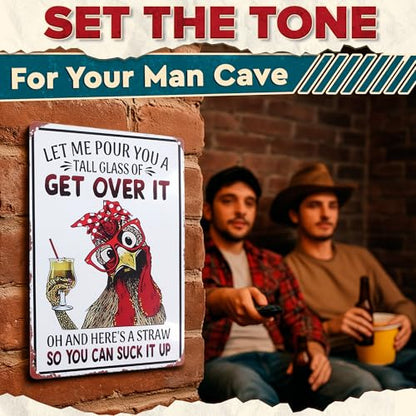 Metal Signs for Outside and Inside, 8 x 12 In, Funny Tin Wall Art - color: Let Me Pour You
