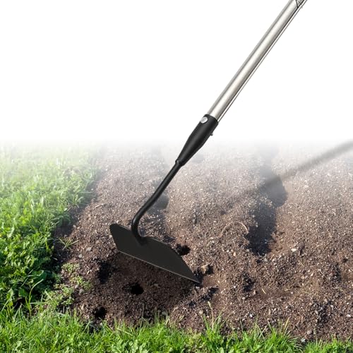 Draw Hoe Garden Tool, Heavy Duty Garden Hoes for Weeding Stainless Steel Long Handle, Easy Stand Up Scraping Weeder Tool for Garden, 63inch Adjustable Weed Hoe with 7-inch Wide Welded Blade