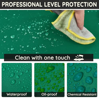 Heavy Duty Thicker Rubber Aprons Extra Long Oil & Chemical Resistant Unisex - color: Green