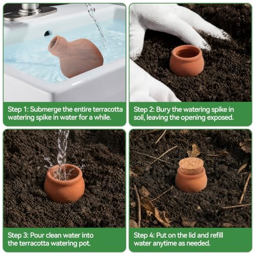 3 Pack Large Terracotta Olla Watering Pots, 520ml Plant Watering Globes - color: Style 8