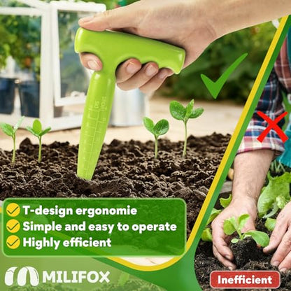 Seed Planter Tool, T-Handle Seed Dibber, Light Green, 2 Pack - color: Light Green, 2-Pack