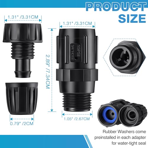 4 Pcs 15 PSI Drip Irrigation Pressure Regulator Adapter Kit - style: 15 PSI
