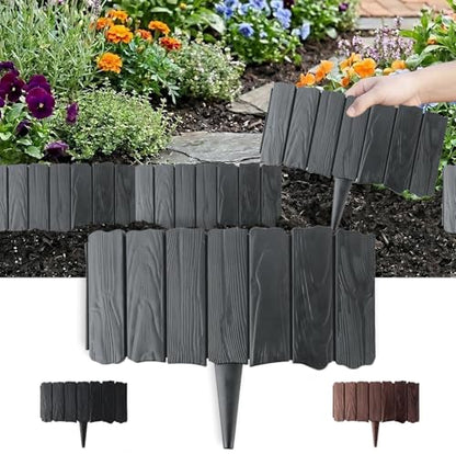 11.42 inch x 8pcs Garden Edging Border Grey Light Easy Install - color: 8pc-Grey