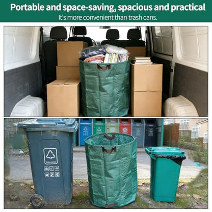 3Pack 72Gal Tear-Resistant Reusable Yard Waste Bags with Gloves